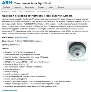 Nexvision_Nexdome_IP_network_video_security_camera_arm